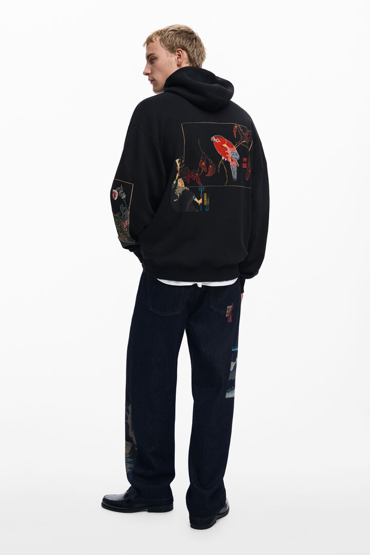風景柄のフード付きスウェット | Desigual