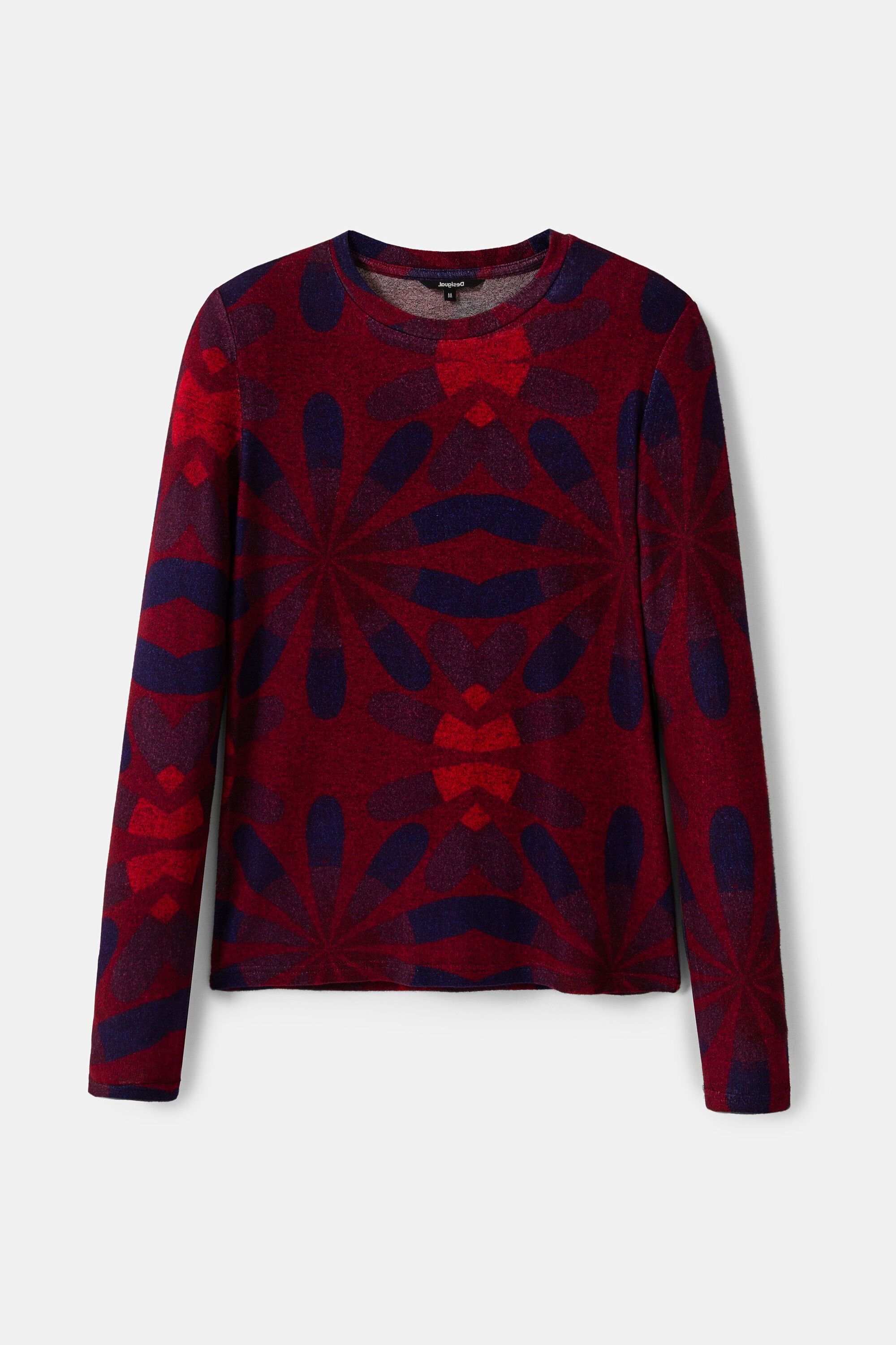 Blumiger Pullover im Slim Fit