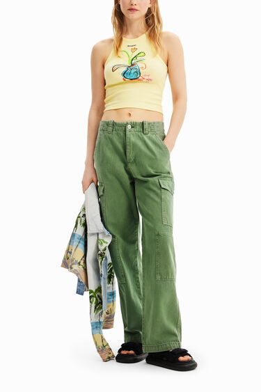 Camiseta slim canalé ilustración | Desigual