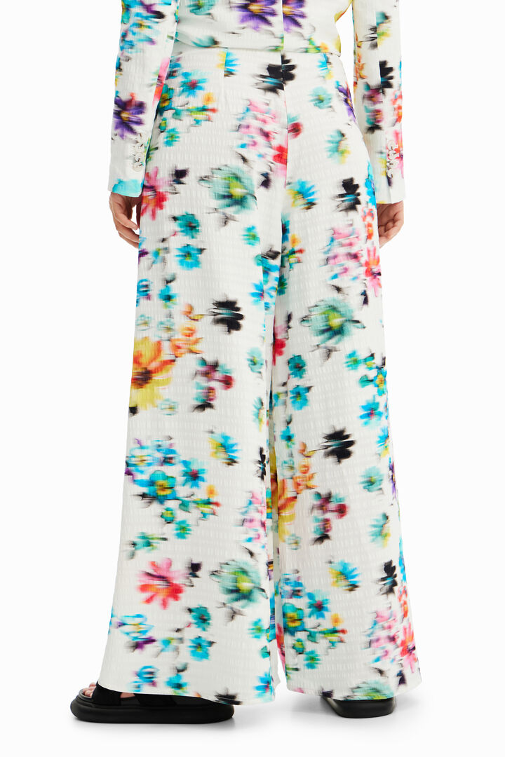 Blurry flowers maxi trousers | Desigual