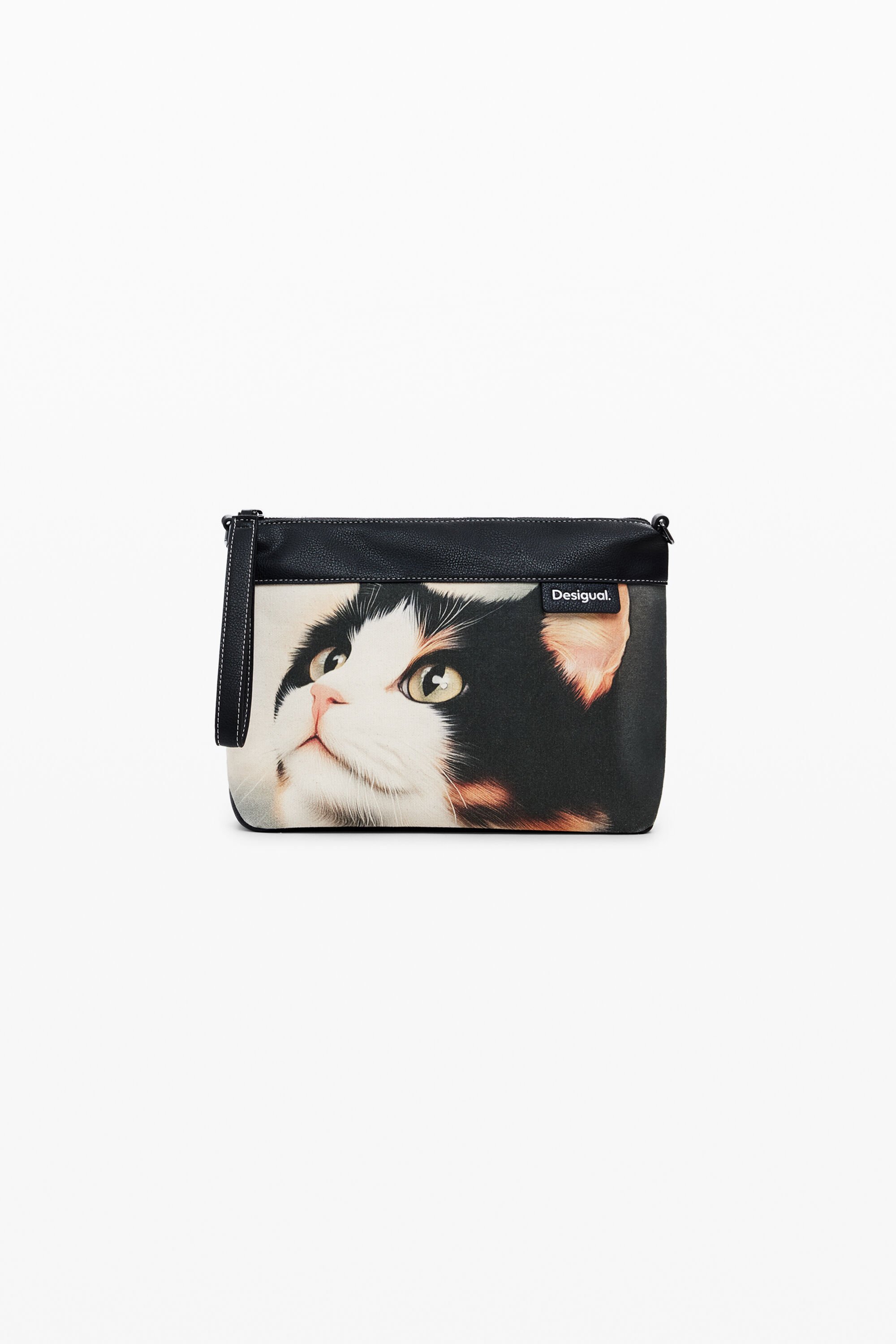 Large cat shopper bag - BLACK - U