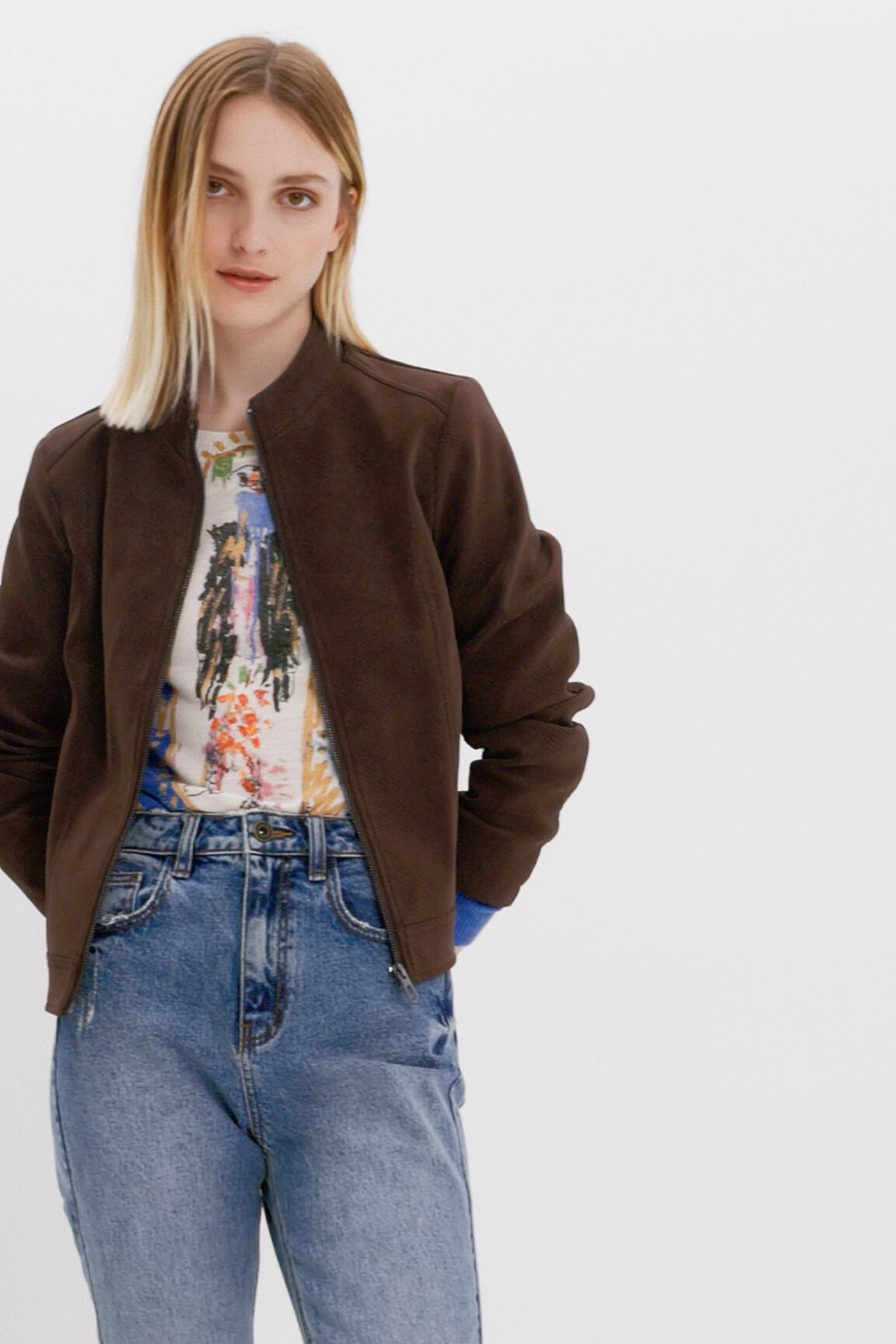 Suede effect jacket online