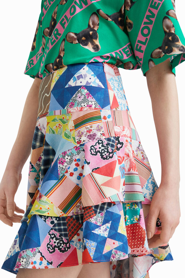 Falda asimétrica patchwork Johnson Hartig | Desigual