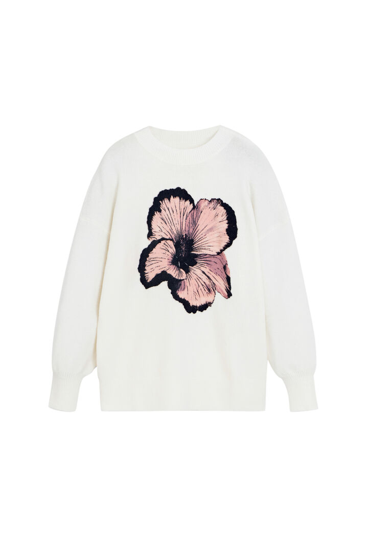 Contrast flower sweater | Desigual