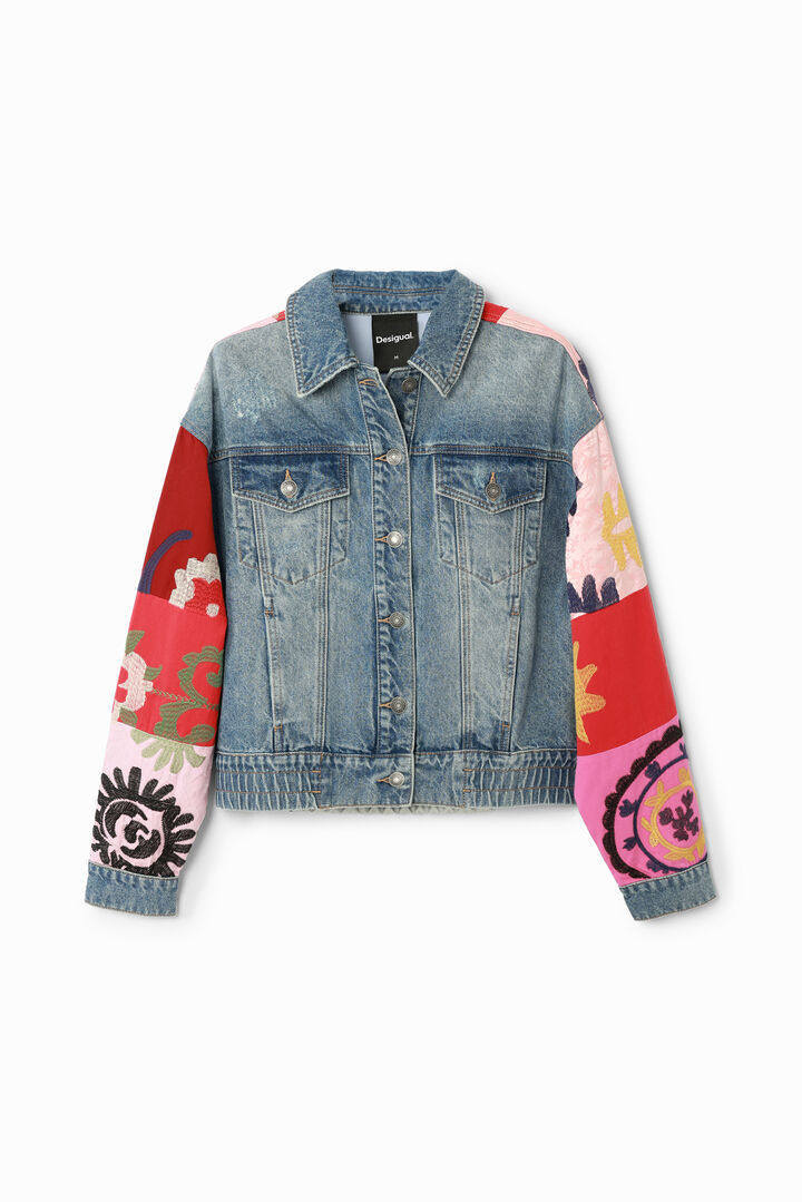 Short patchwork denim jacket | Desigual