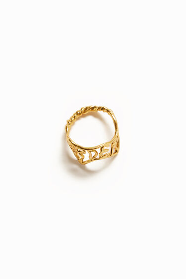 Zalio gold plated message ring | Desigual