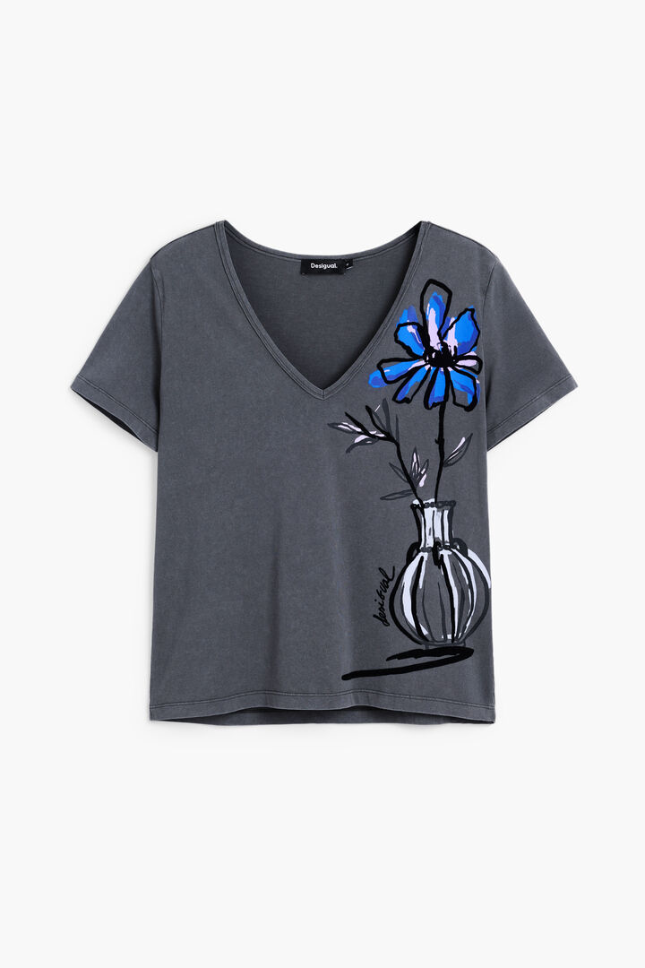 Short-sleeve floral T-shirt