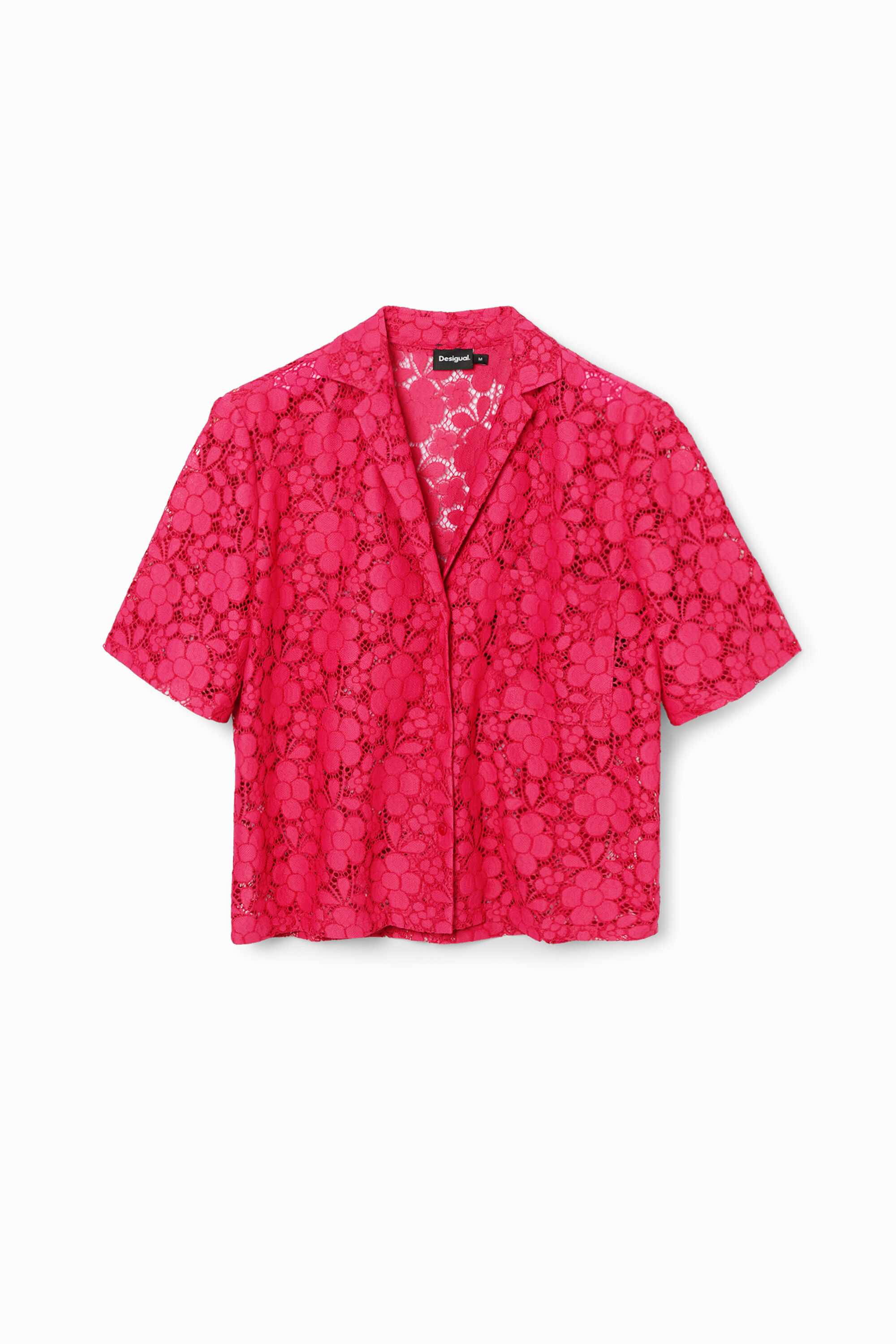 Desigual, Kurzes Hawaiihemd Spitze, Polyester, Rot, L