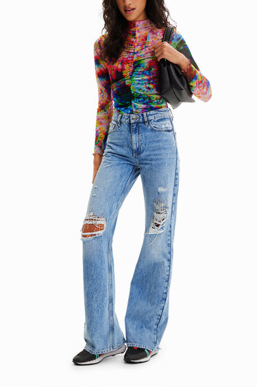 Virágos tüll body | Desigual