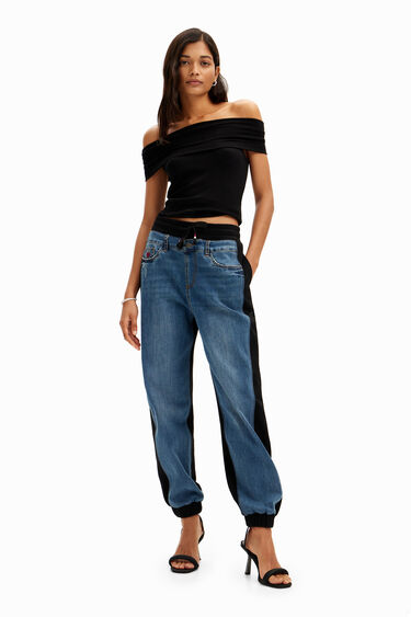 Kontrastne jogger jeans hlače | Desigual