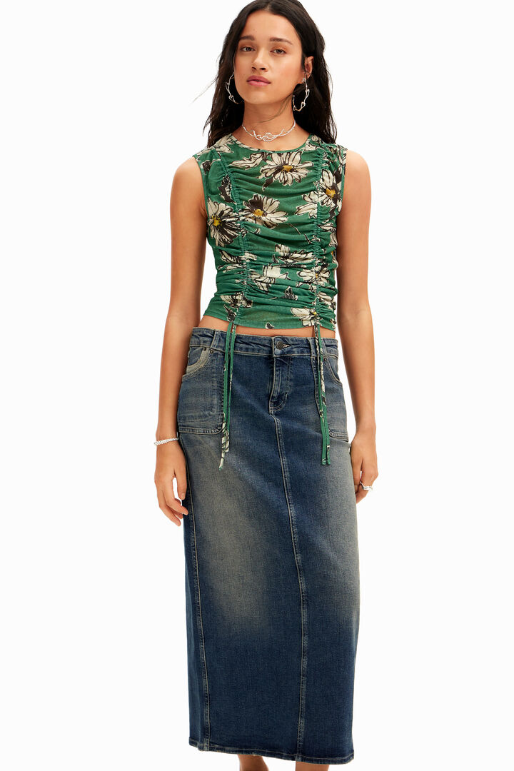 Falda midi denim | Desigual