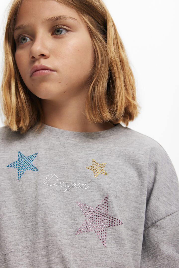 T-shirt with star rhinestones | Desigual
