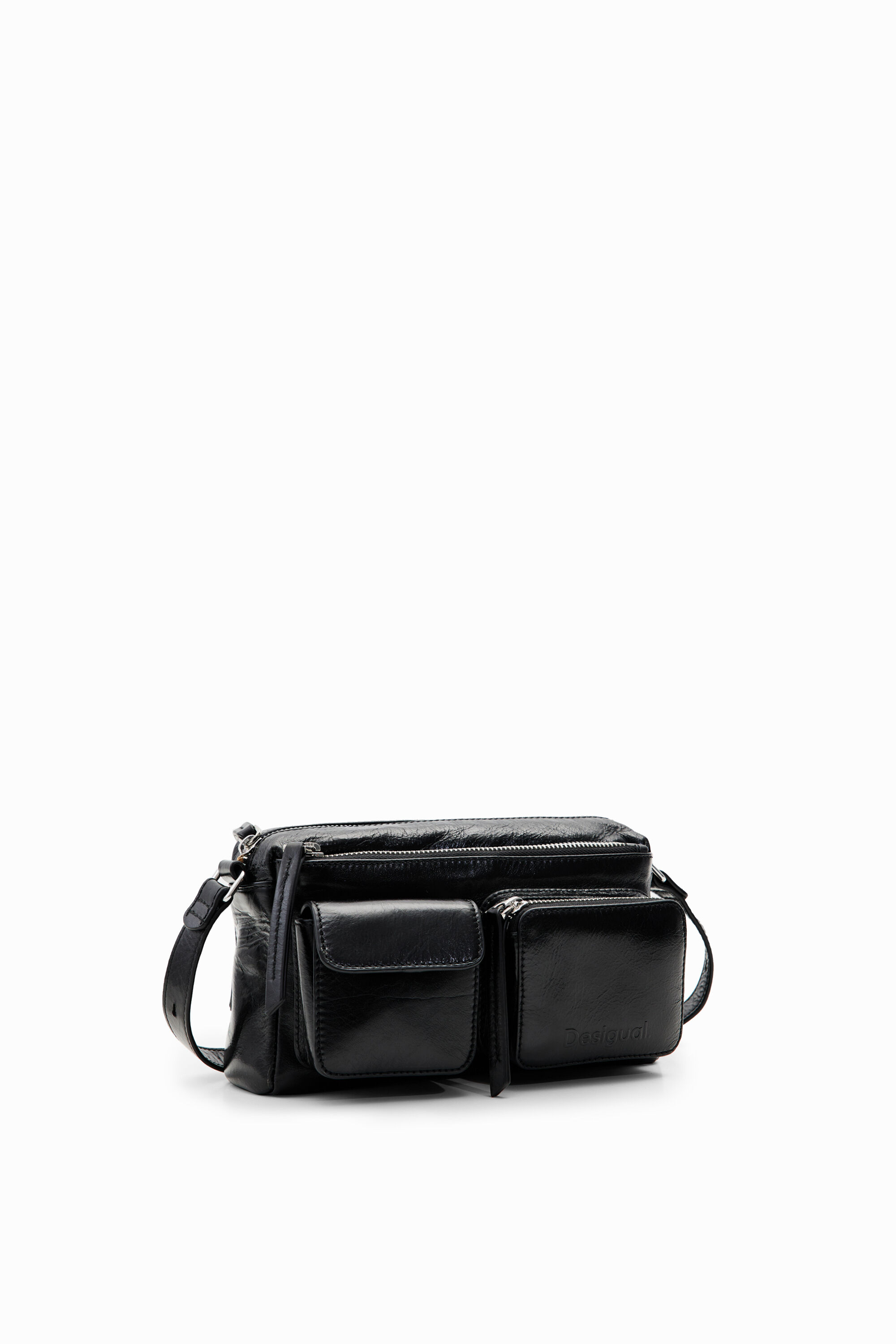 Desigual Small pockets leather crossbody bag