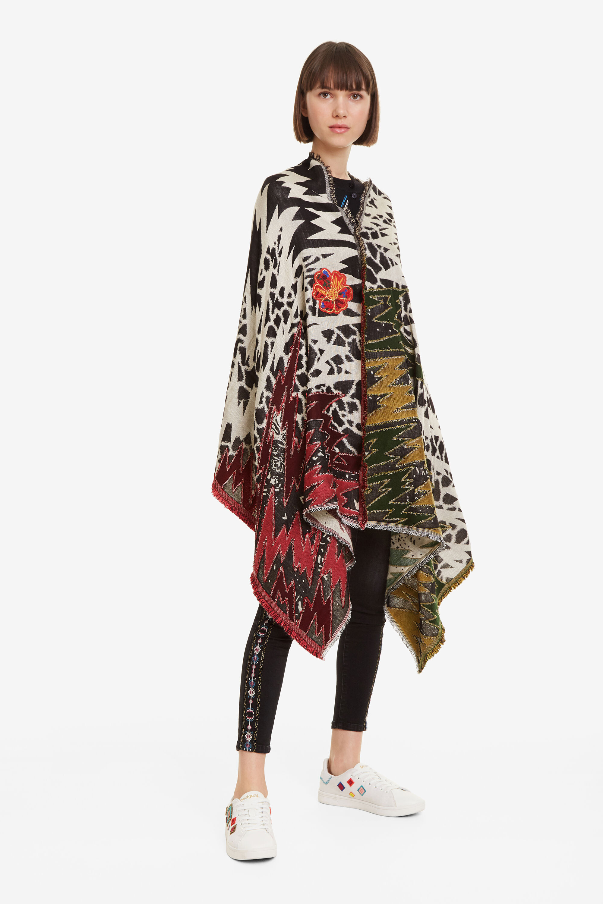 Poncho desigual on sale femme
