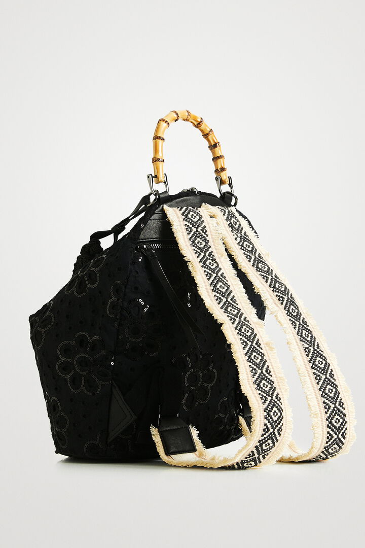 Medium-size multiposition English embroidery backpack | Desigual