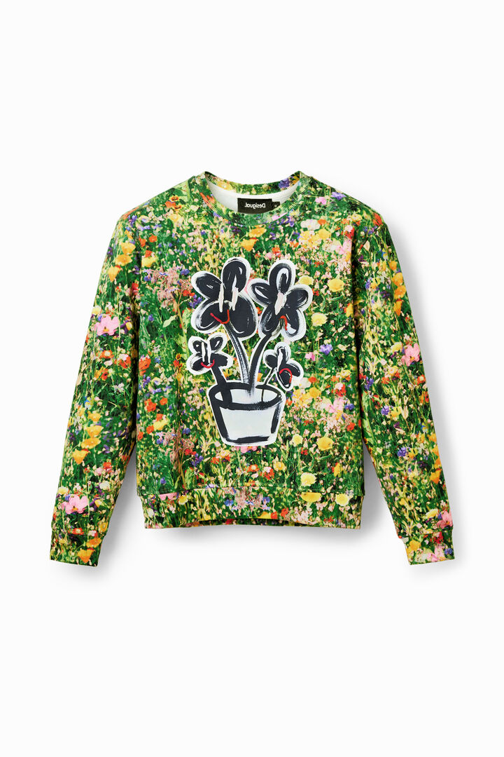 Sudadera floral planta | Desigual