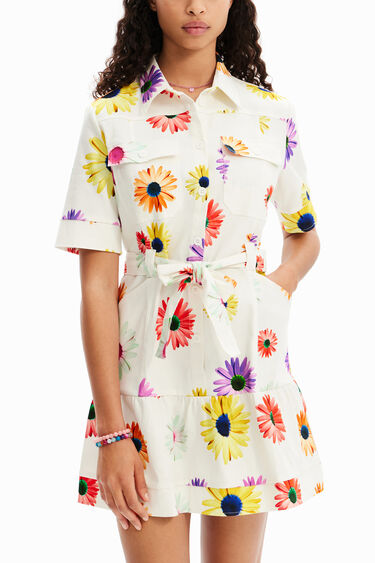 Vestit curt camiser flors M. Christian Lacroix | Desigual