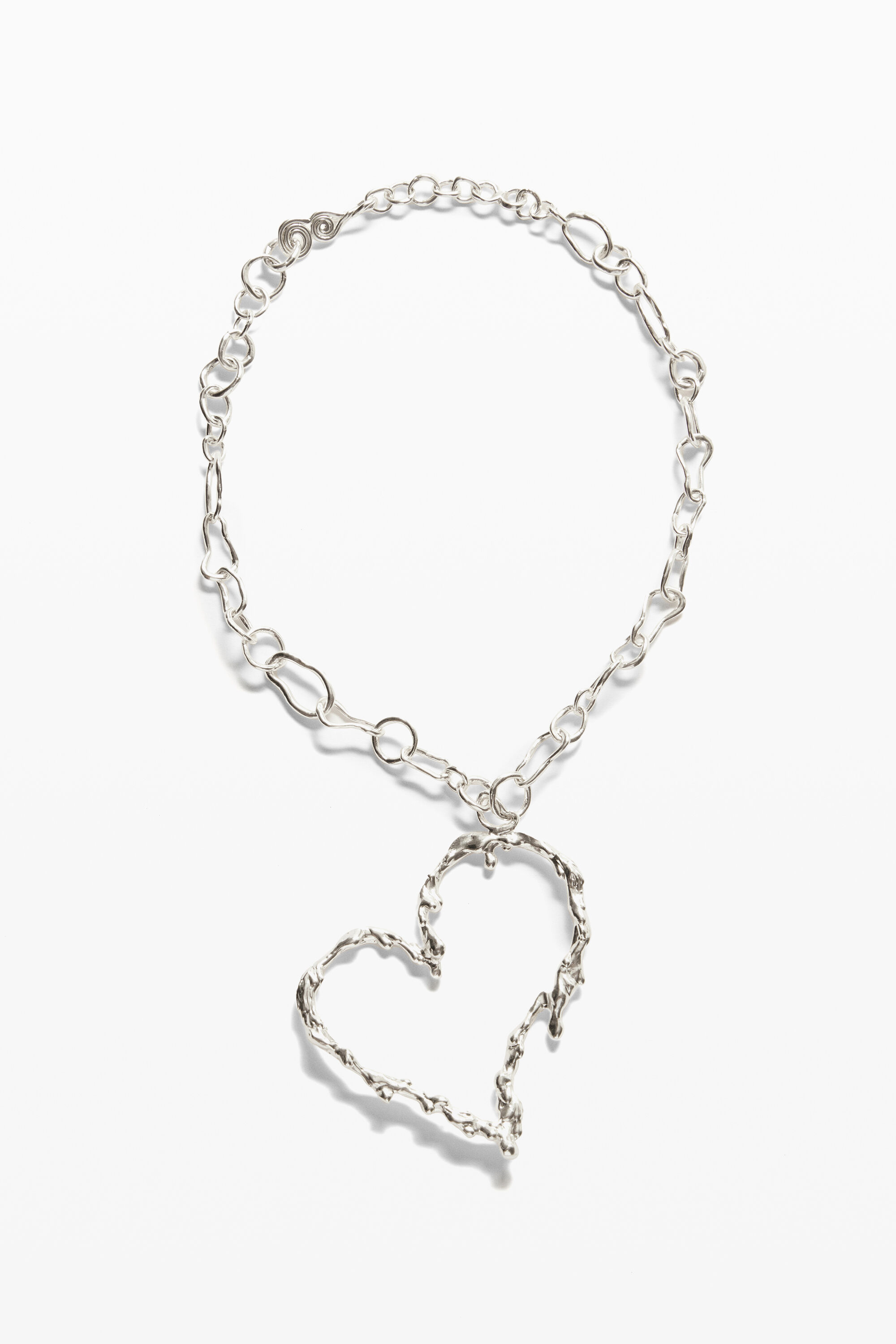 ユニセックス Zalio シルバーコーティング ハートネックレス 