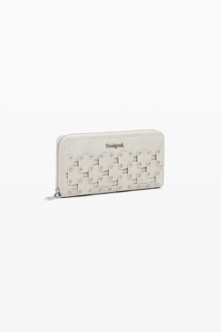 Portamonete grande effetto pelle con borchie | Desigual
