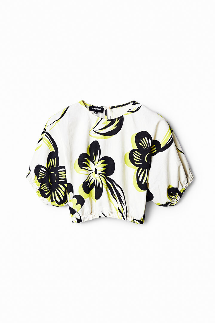 Blouse courte fleurs