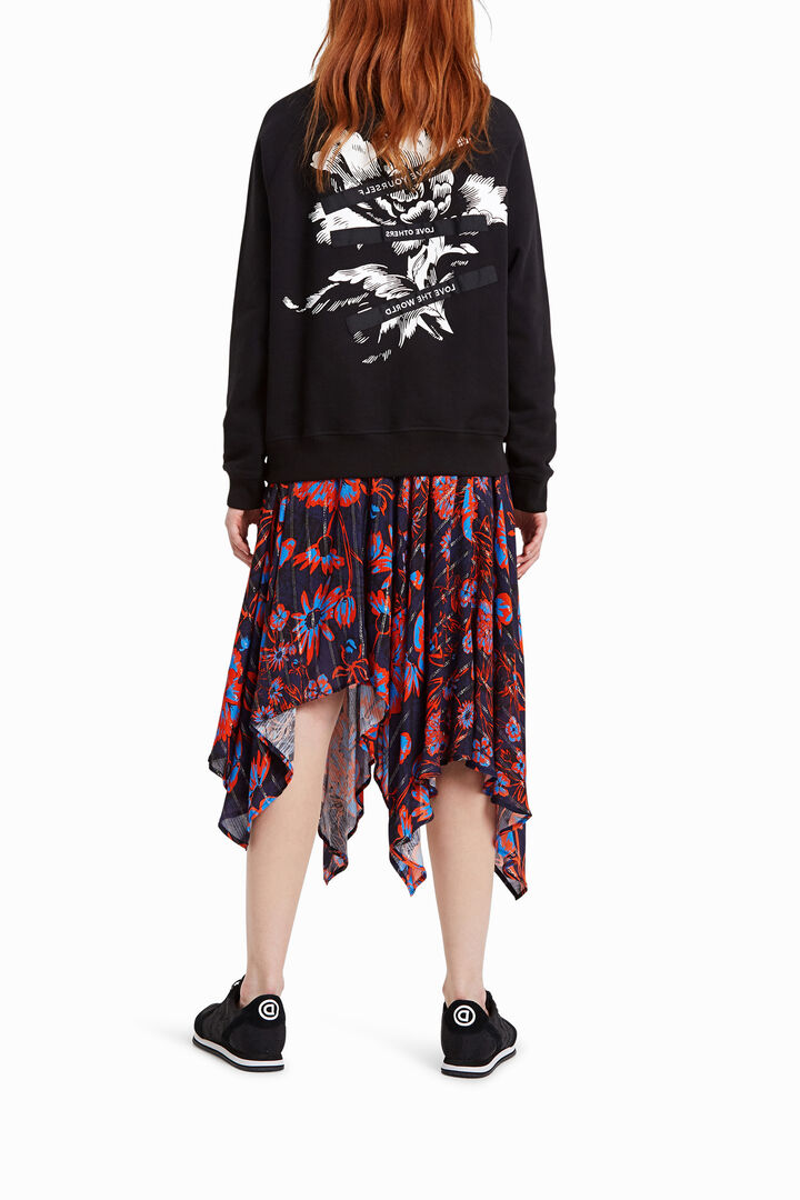 Floral skirt asymmetric hem | Desigual