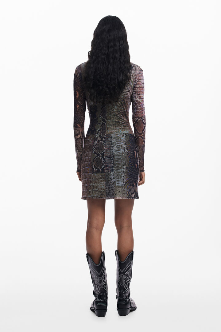 Vestido escote asimétrico animal | Desigual