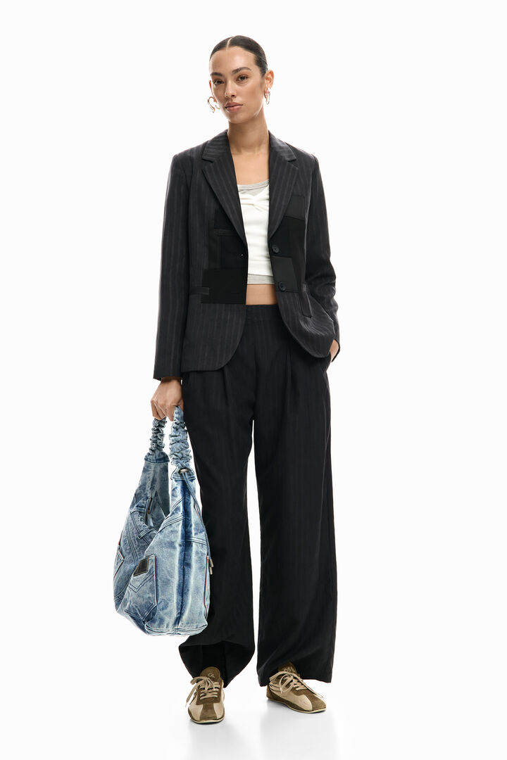 Striped patch blazer | Desigual