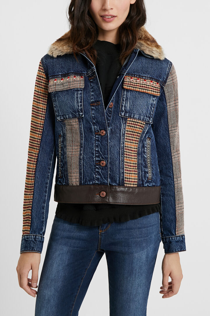 Tartan denim jacket | Desigual
