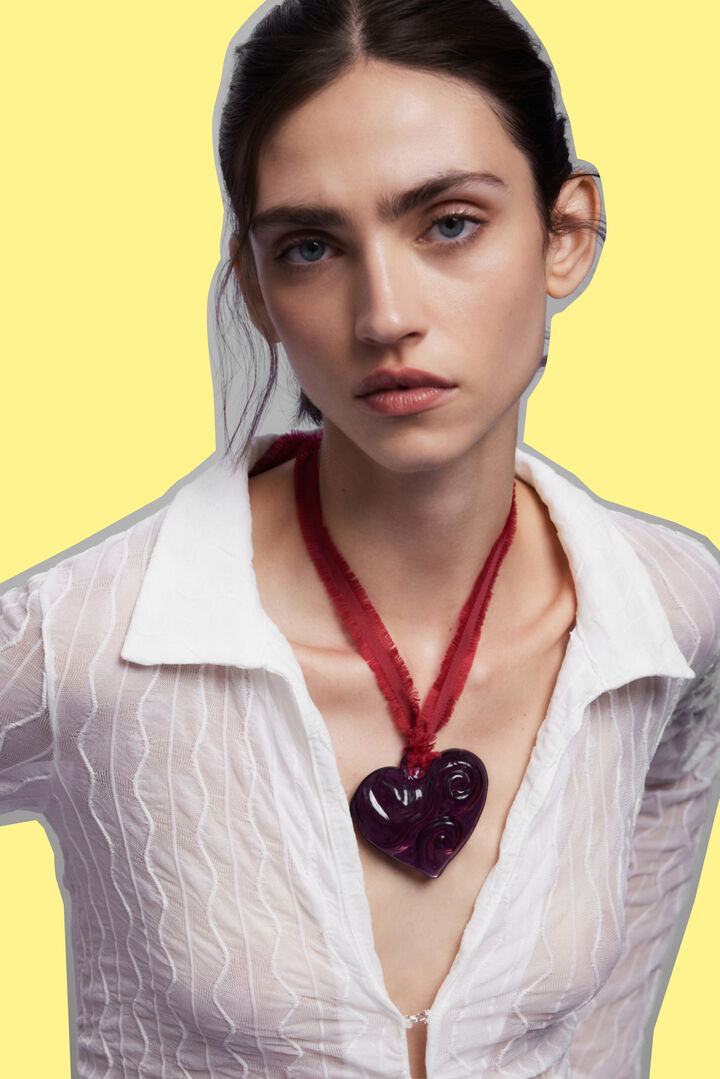 Large crystal heart pendant Zalio