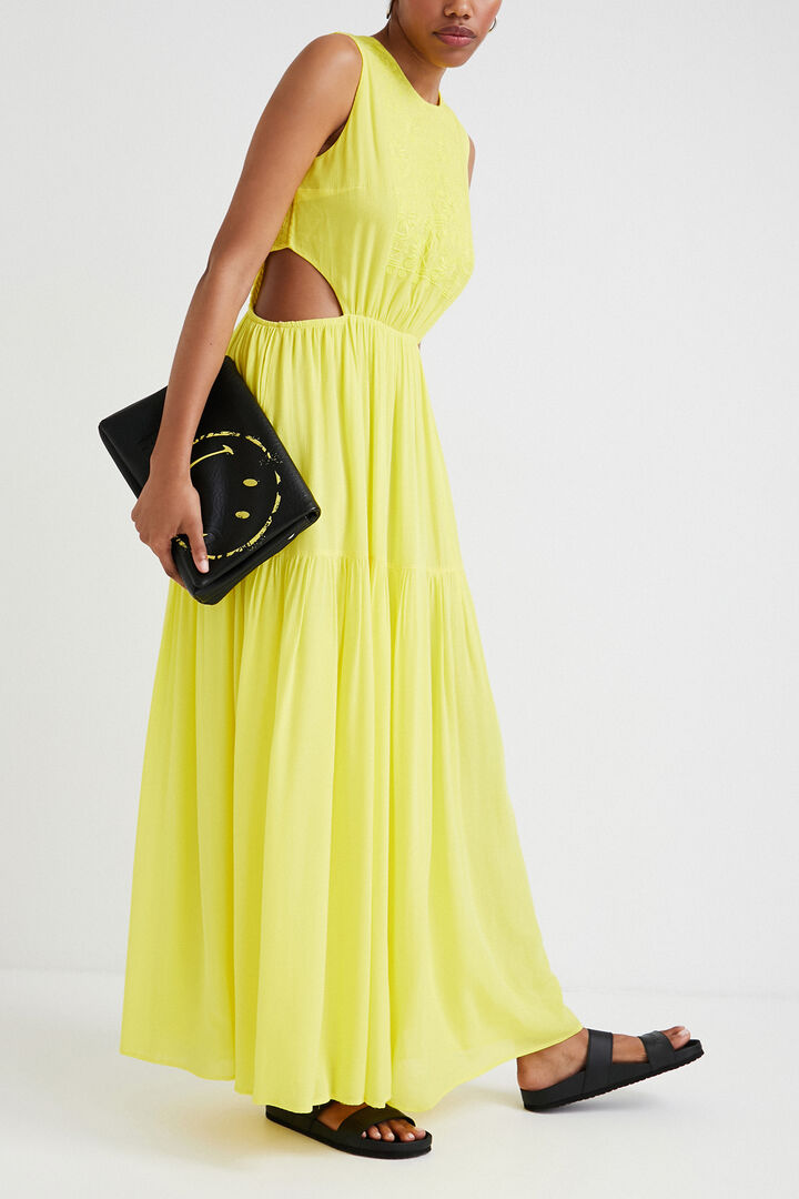 Yellow cut-out dress | Desigual