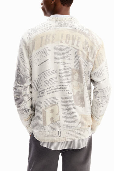 Fine newspaper pullover | Desigual