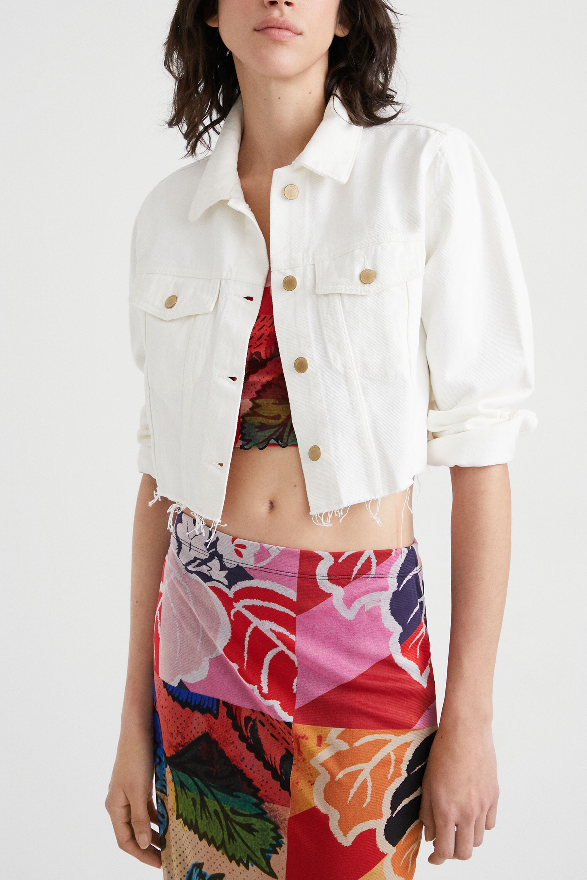 Giacca di jeans discount cropped
