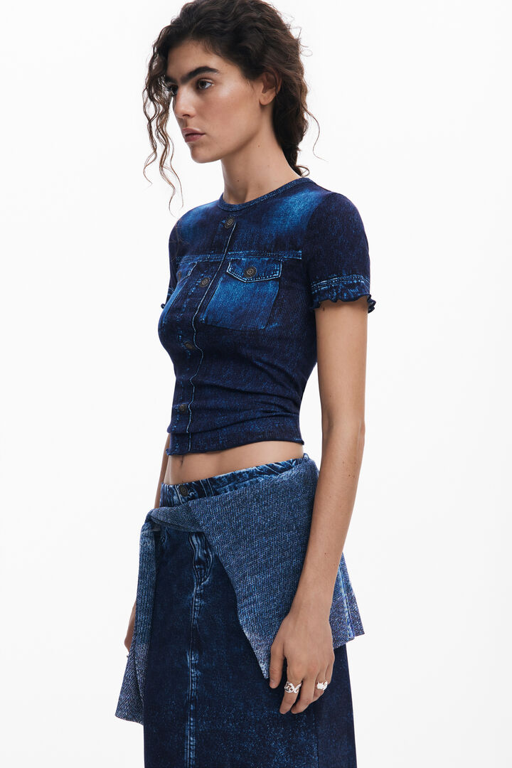 Camiseta efecto denim | Desigual