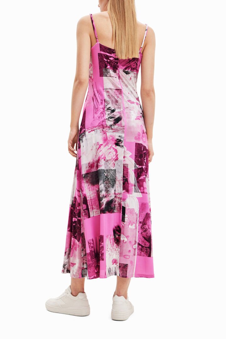 Vestit midi llencer collage | Desigual