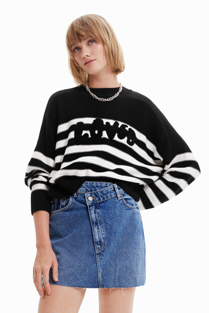 Loose-fit striped jumper