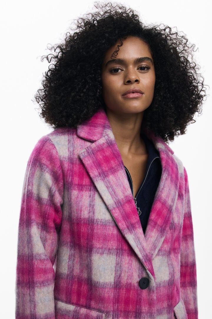 Manteau à carreaux rose | Desigual