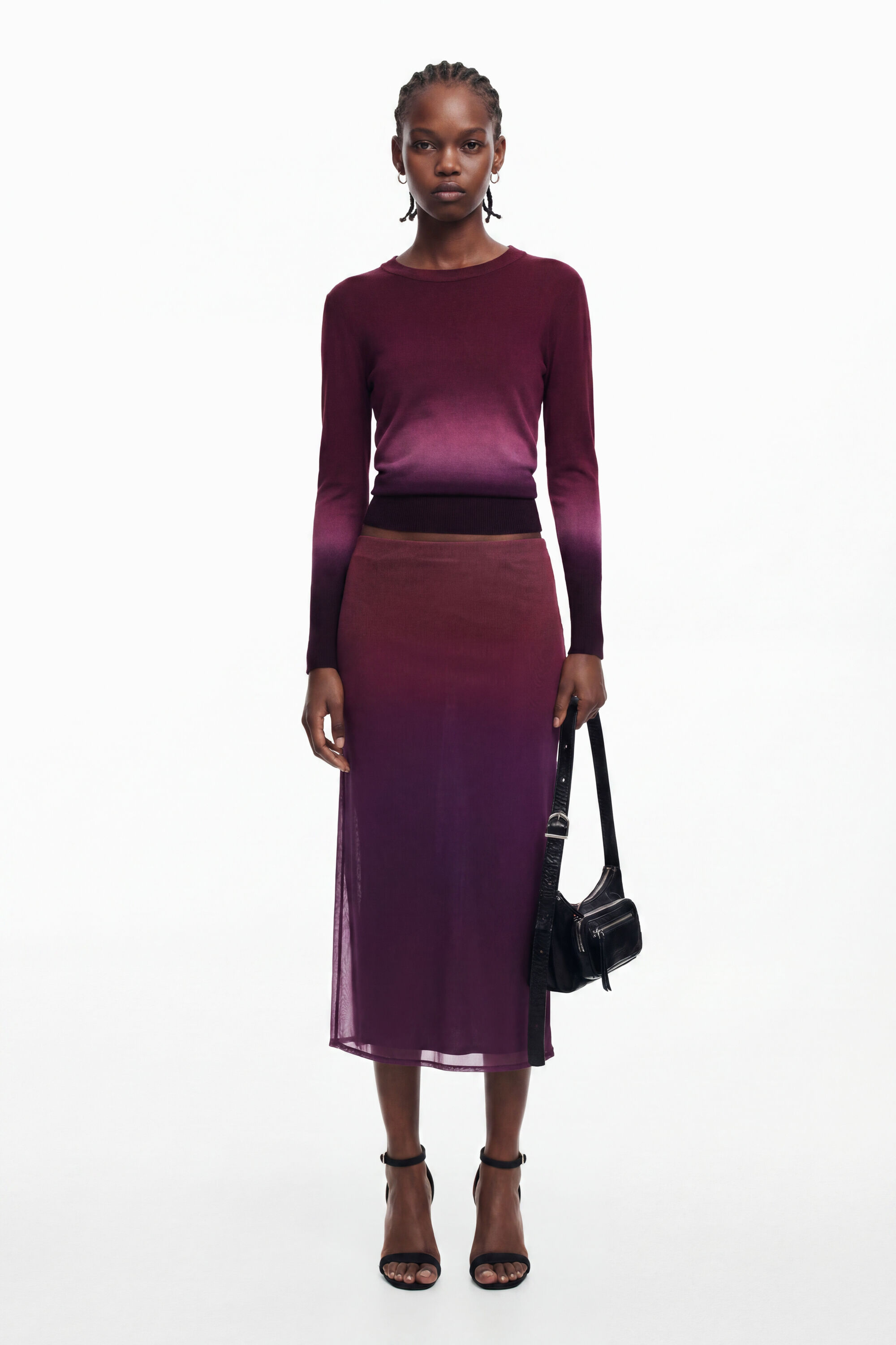 Gradient flowy skirt