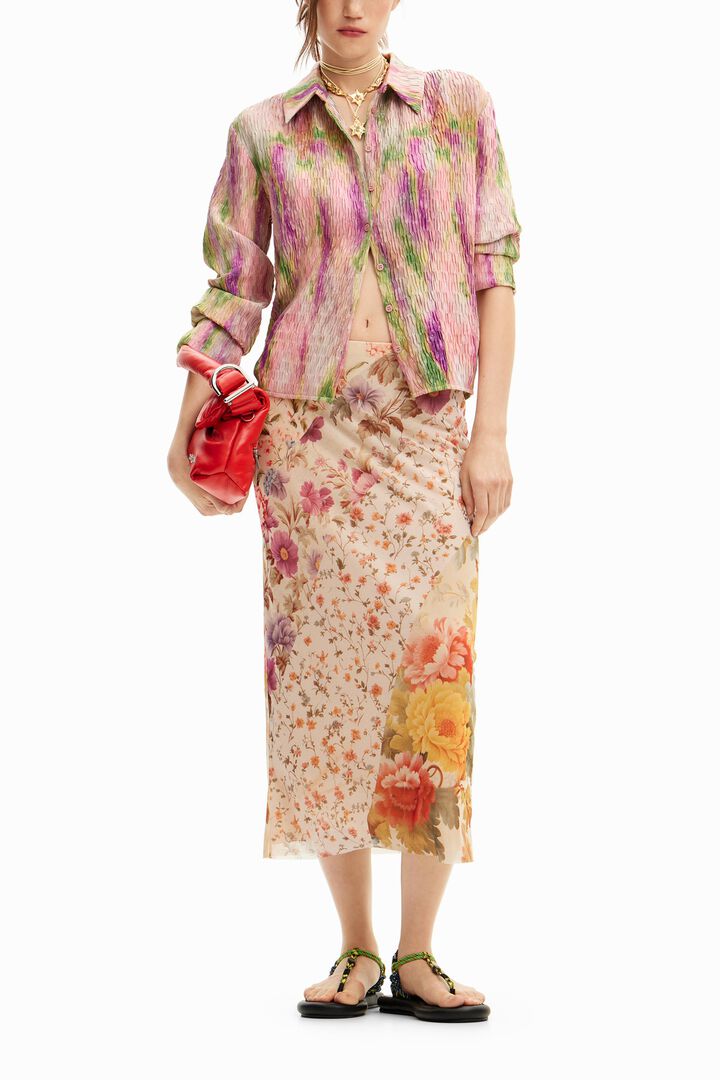 Jupe midi patchwork florale | Desigual