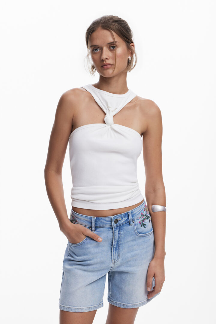 Short en jean brodé | Desigual