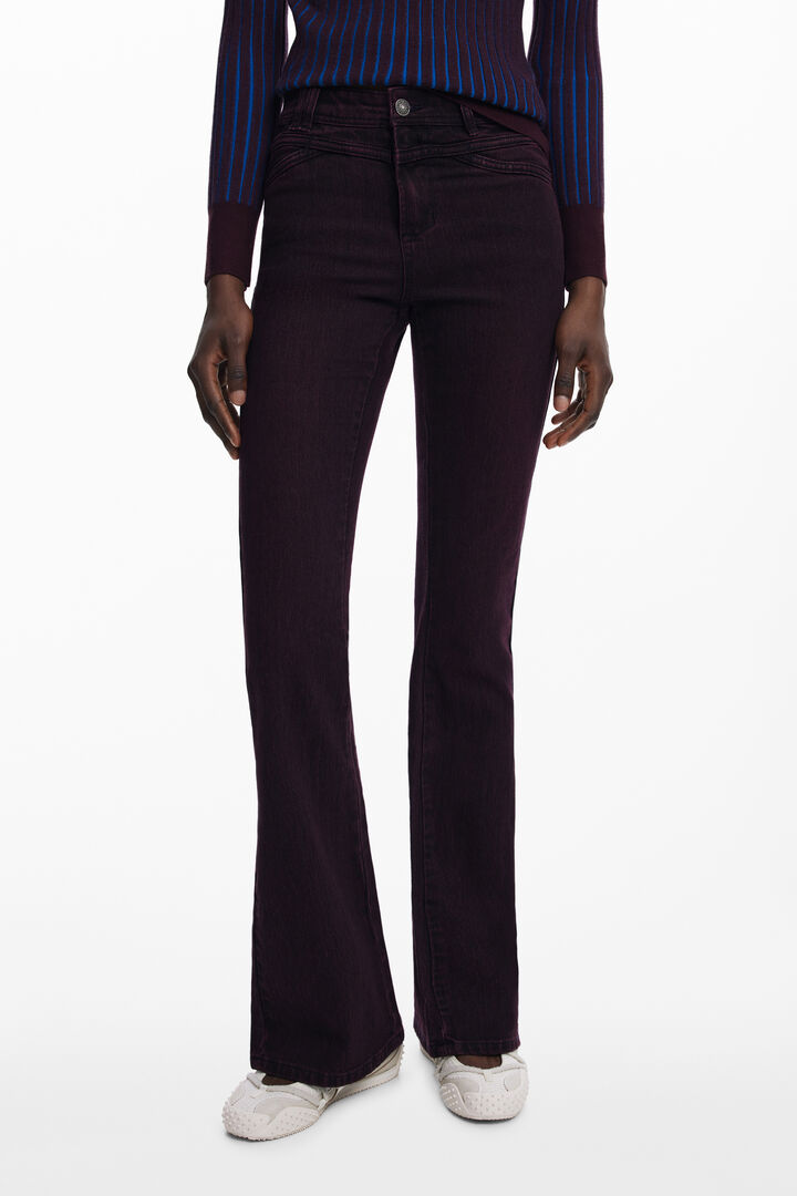 Burgundy flare jeans | Desigual
