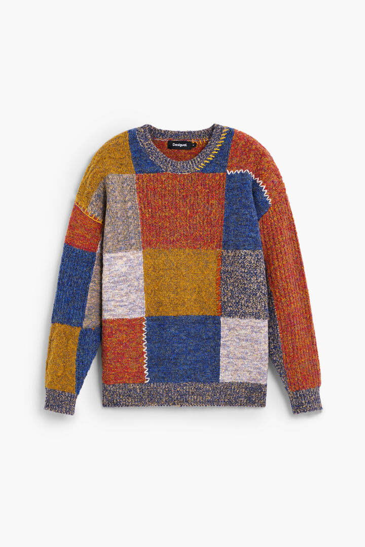 patchwork knit sweater