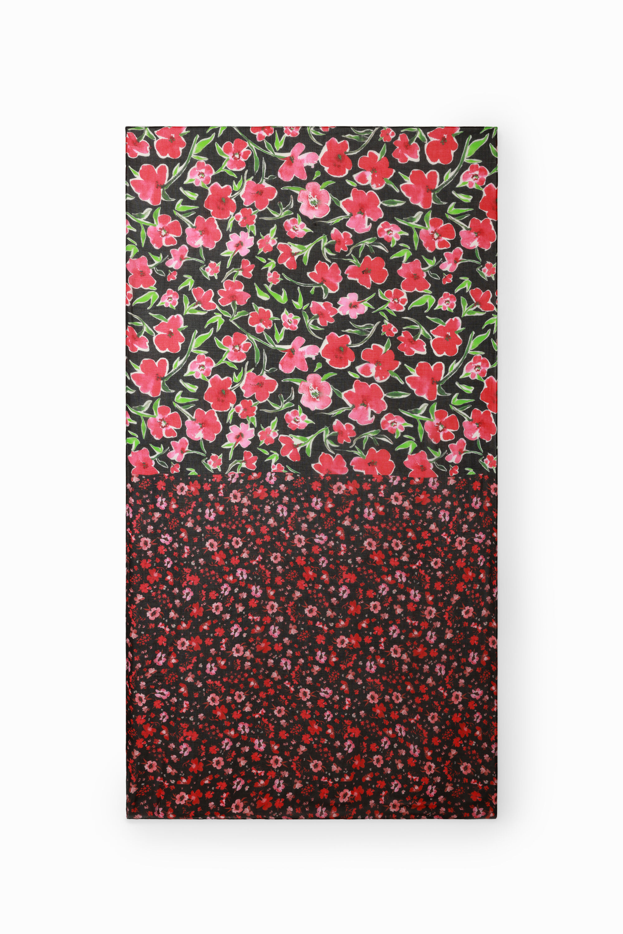Rechthoekige sjaal met bloemen
