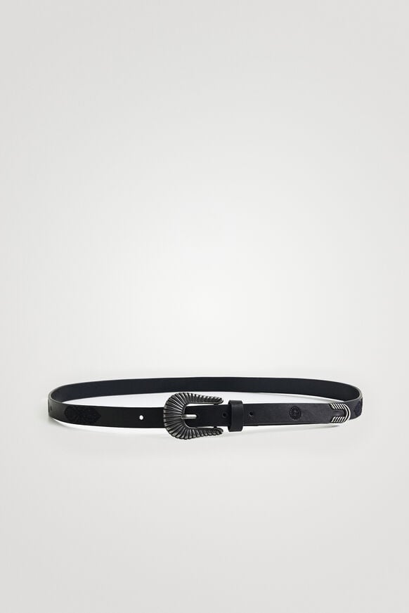 Basic narrow leather belt | Desigual