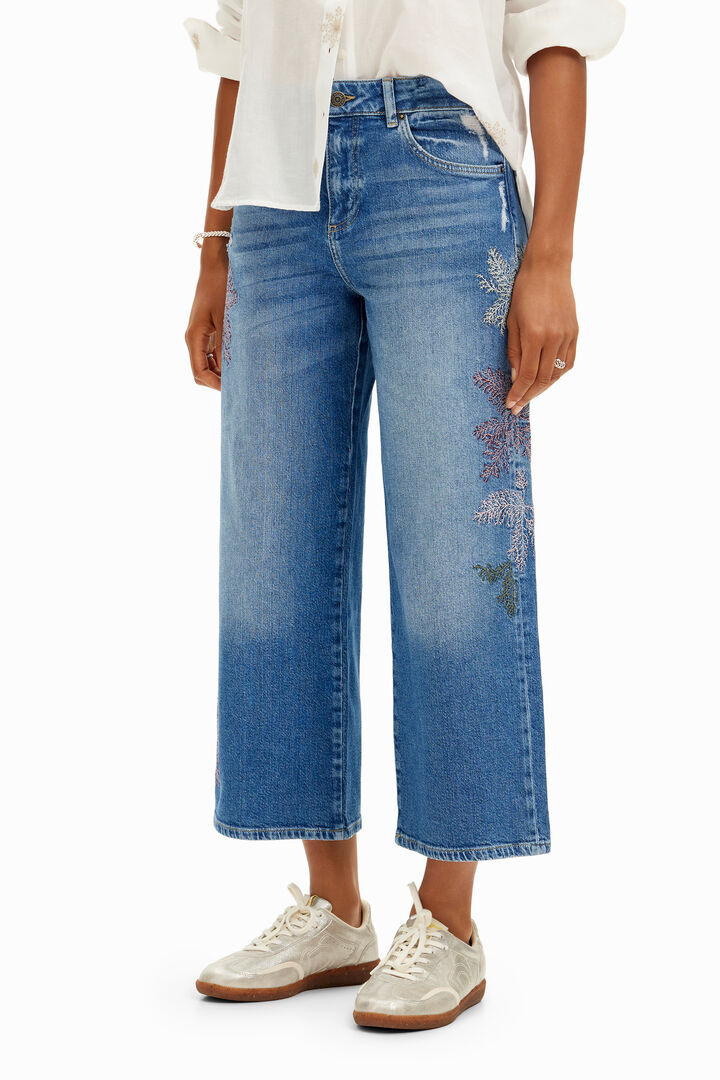 Pantalon en denim floral | Desigual