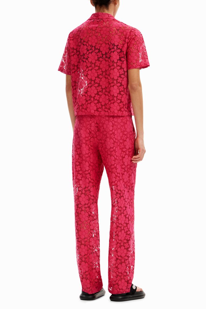 Tailored floral lace trousers | Desigual