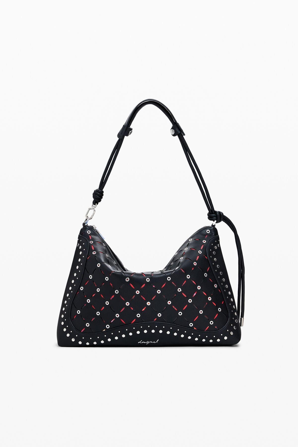 Medium cut-out faux leather bag