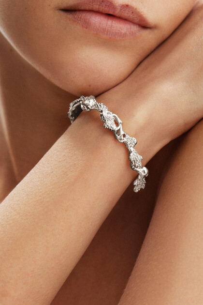 Verzilverde dunne armband Zalio
