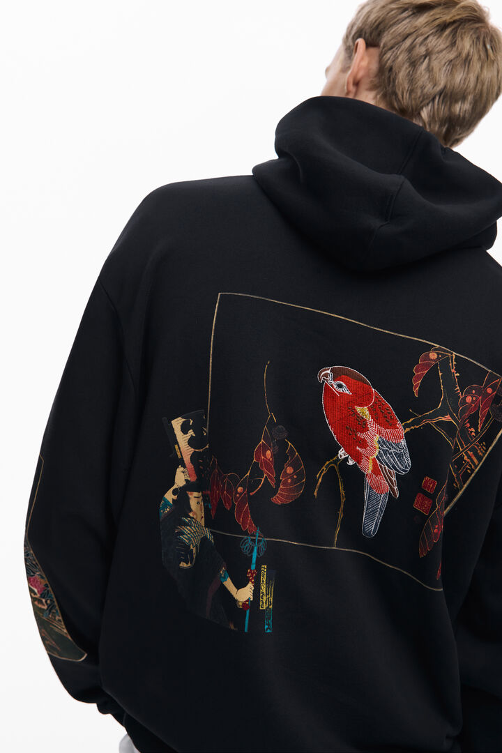 風景柄のフード付きスウェット | Desigual
