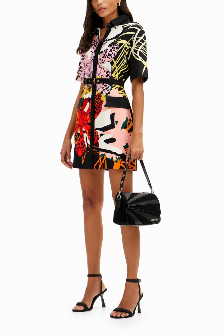 Vestido corto camisero orqu&iacute;deas M. Christian Lacroix | Desigual