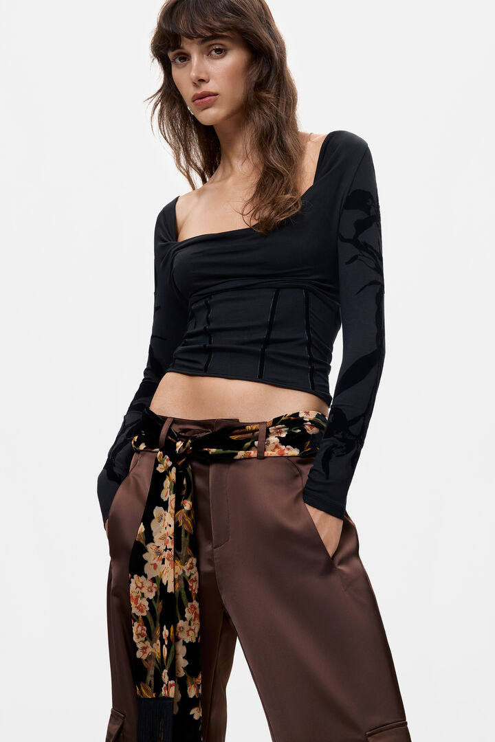 Floral Fringe Scarf